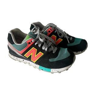 New Balance 574 Black, Teal, Orange wl574OBD